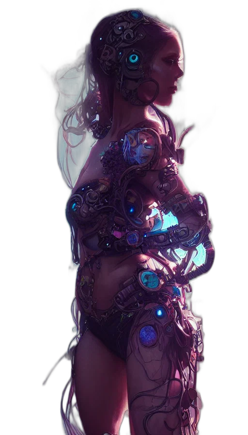 dress, jewelry, robot, staff transparent PNG cut-out