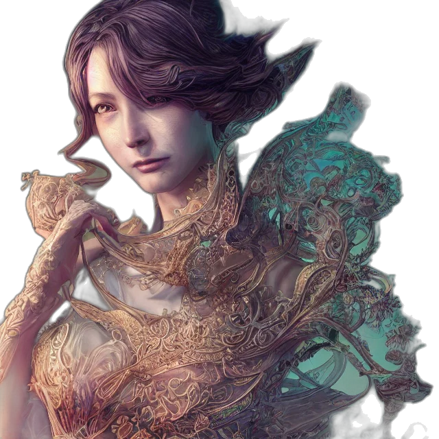 dragon, face, dress, fantasy art transparent PNG cut-out
