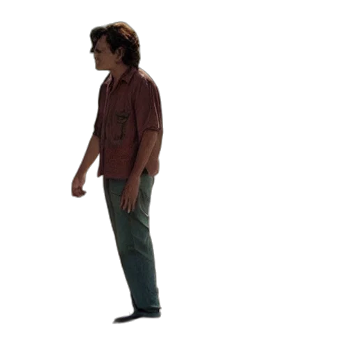 jacket, staff, hair, shoes transparent PNG cut-out