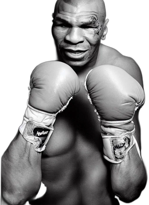 photorealistic, portrait, mike, tyson transparent PNG cut-out