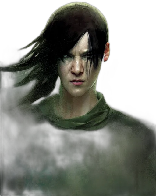 face, fantasy art, concept art, photorealistic transparent PNG cut-out