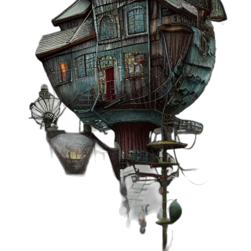 building, robot, mask, umbrella transparent PNG cut-out