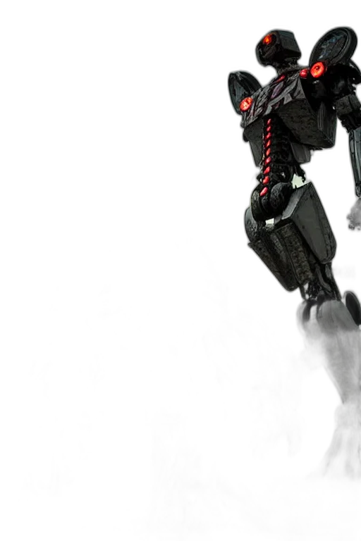 robot, weapon, concept art, 3d render transparent PNG cut-out