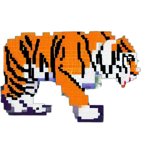 animal, pixel art, vaporwave, cute transparent PNG cut-out