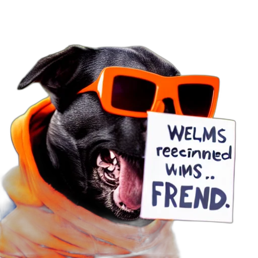 portrait, photo, dog, wearing transparent PNG cut-out