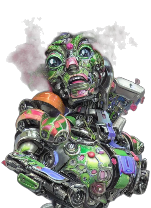 robot, face, mask, weapon transparent PNG cut-out