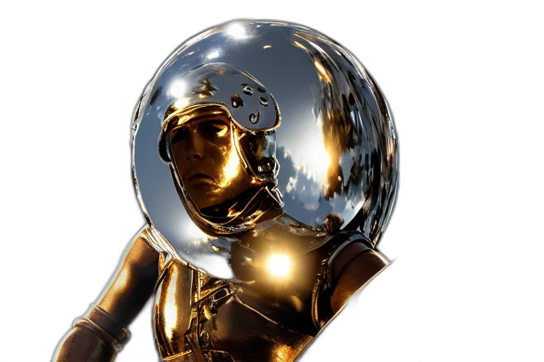 robot, staff, 3d render, concept art transparent PNG cut-out
