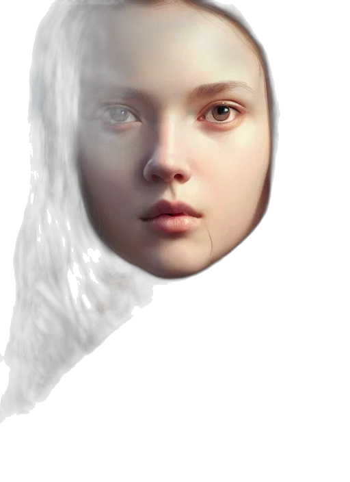 face, mask, crown, hair transparent PNG cut-out