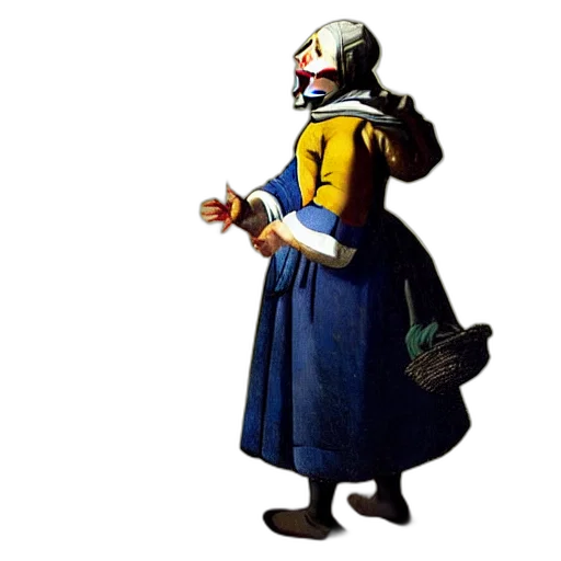 robot, mask, jacket, staff transparent PNG cut-out