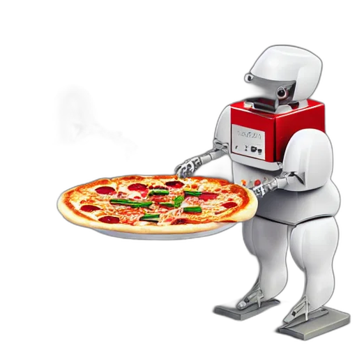 robot, food, 3d render, concept art transparent PNG cut-out