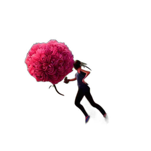 flower, umbrella, hair, creature transparent PNG cut-out