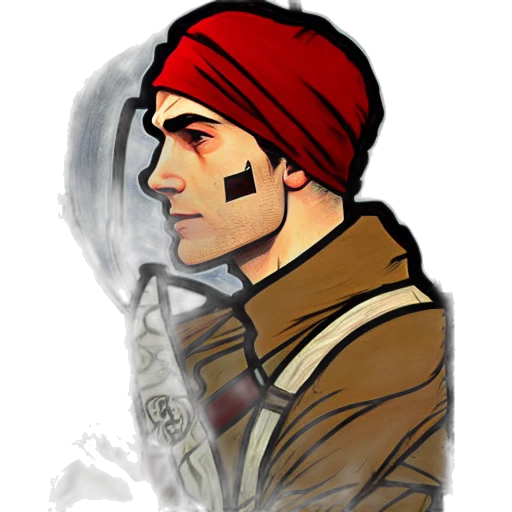 jacket, face, hat, concept art transparent PNG cut-out