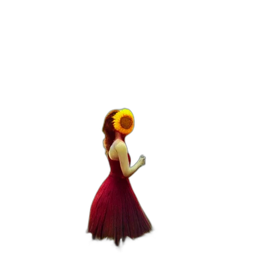 dress, flower, crown, staff transparent PNG cut-out