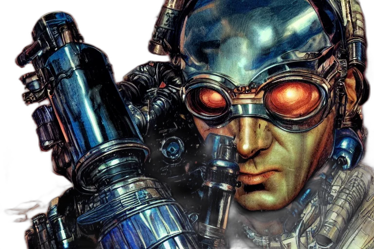 robot, comic book art, cyberpunk, concept art transparent PNG cut-out
