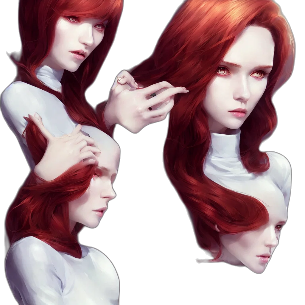 face, hair, crown, concept art transparent PNG cut-out