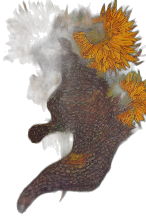 dragon, animal, flower, creature transparent PNG cut-out