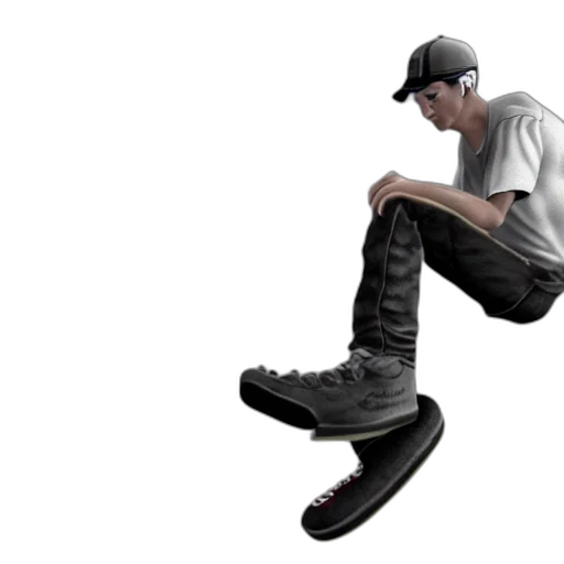 shoes, hat, staff, 3d render transparent PNG cut-out