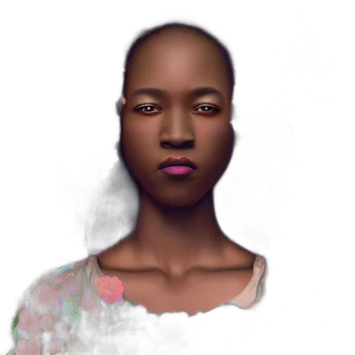 face, robot, dress, photorealistic transparent PNG cut-out