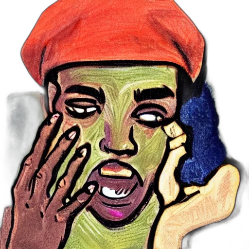 face, mask, hat, watercolor transparent PNG cut-out