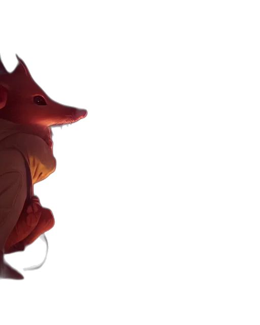 creature, dragon, mask, staff transparent PNG cut-out