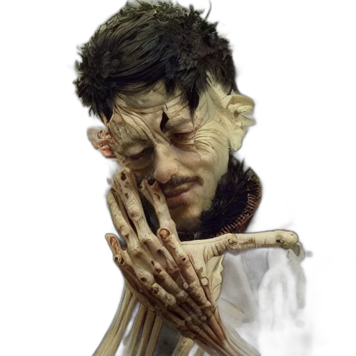 face, creature, mask, staff transparent PNG cut-out