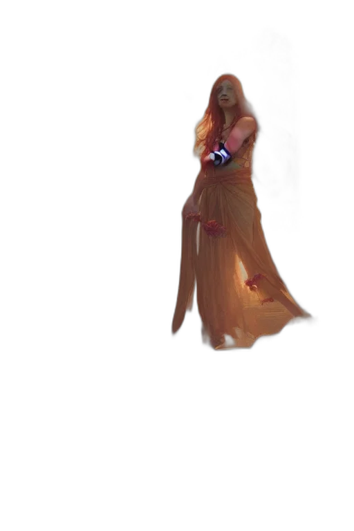dress, staff, creature, robot transparent PNG cut-out