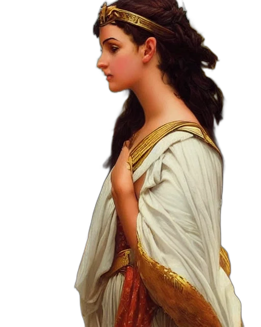dress, crown, jewelry, staff transparent PNG cut-out