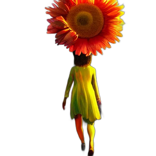 flower, dress, staff, umbrella transparent PNG cut-out