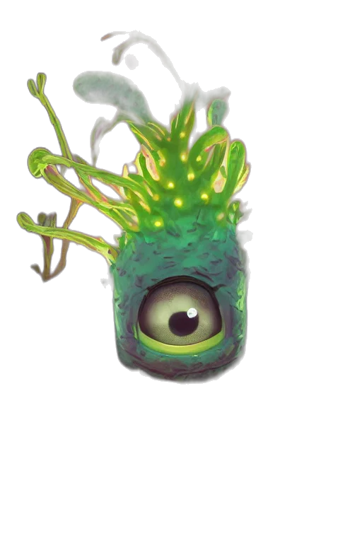 creature, mask, crown, staff transparent PNG cut-out