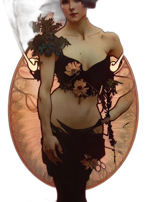 dress, mask, jewelry, fantasy art transparent PNG cut-out