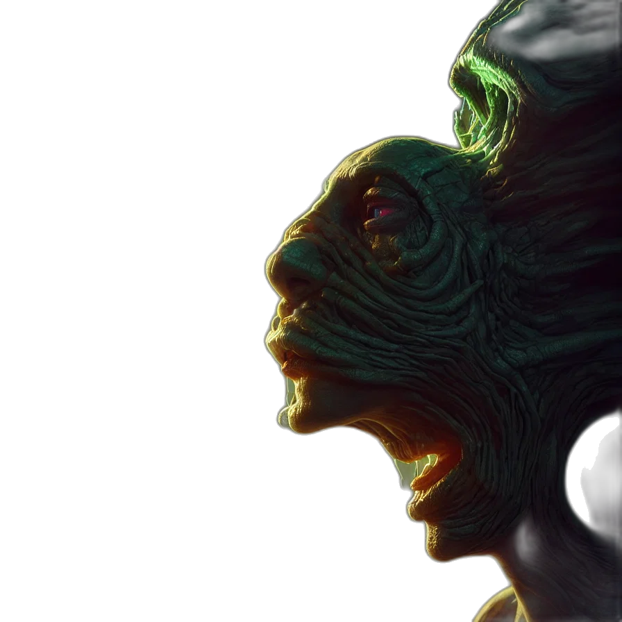 face, mask, creature, hair transparent PNG cut-out