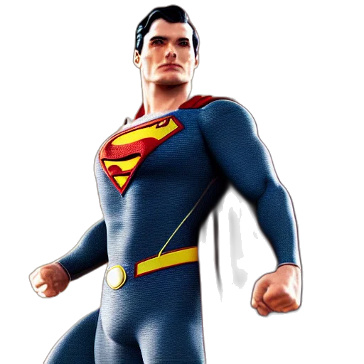 3d render, comic book art, concept art, superman transparent PNG cut-out