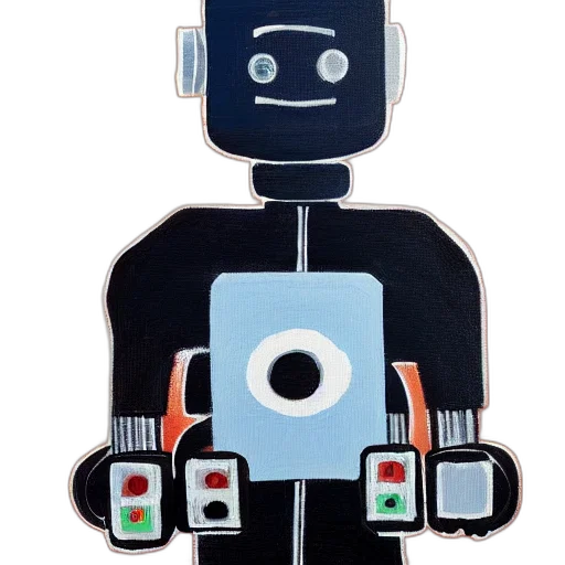 robot, staff, concept art, 3d render transparent PNG cut-out