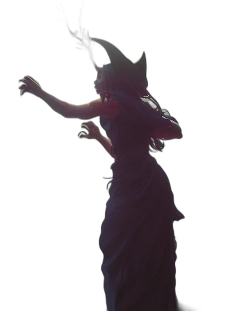 dress, staff, mask, dragon transparent PNG cut-out