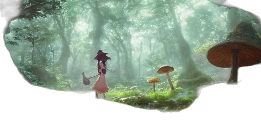 dress, hat, umbrella, concept art transparent PNG cut-out