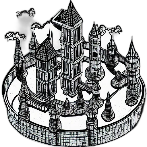 crown, building, dragon, staff transparent PNG cut-out