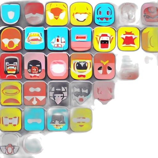 concept art, pixel art, 3d render, colorful transparent PNG cut-out