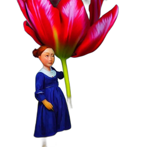 flower, staff, crown, 3d render transparent PNG cut-out