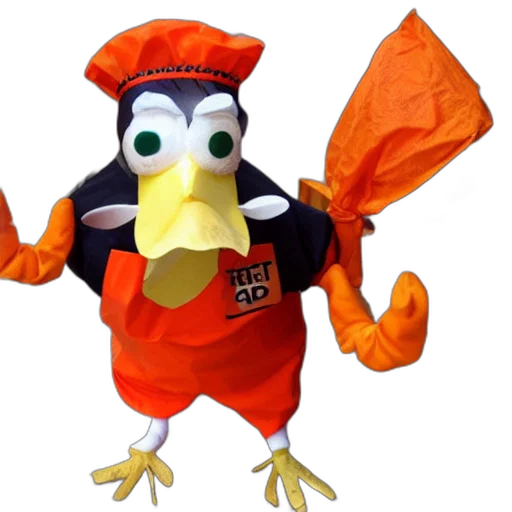 staff, 3d render, concept art, chicken transparent PNG cut-out