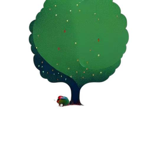 tree, crown, creature, pixel art transparent PNG cut-out