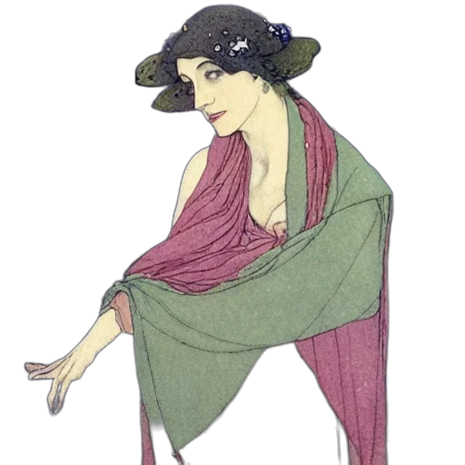 dress, staff, jewelry, hat transparent PNG cut-out