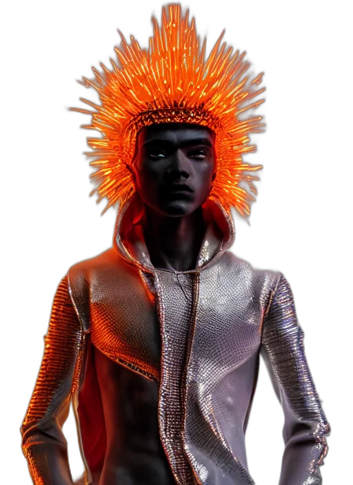jacket, robot, mask, creature transparent PNG cut-out