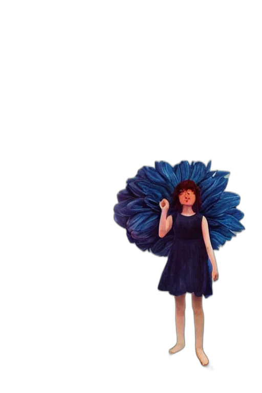 dress, umbrella, flower, hair transparent PNG cut-out