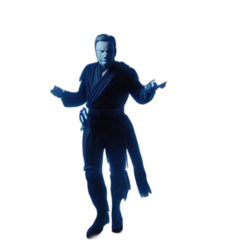 robot, creature, jacket, staff transparent PNG cut-out