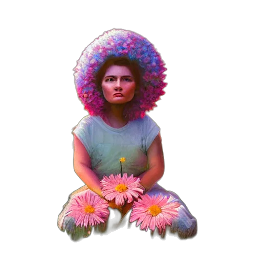 flower, crown, umbrella, face transparent PNG cut-out