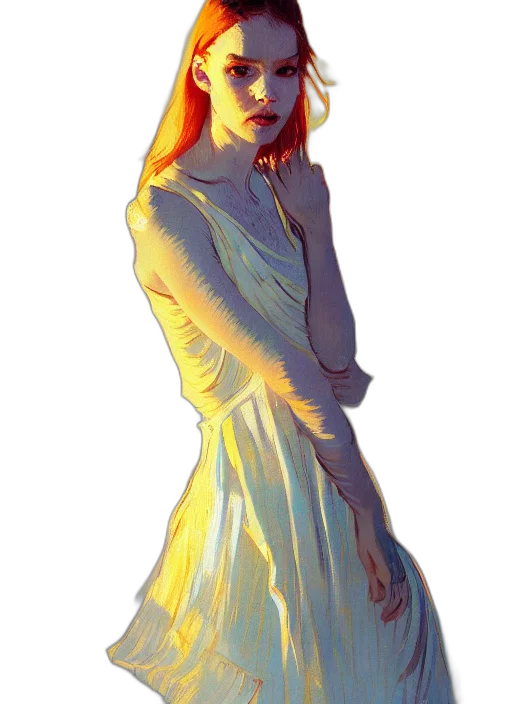 dress, face, jacket, staff transparent PNG cut-out