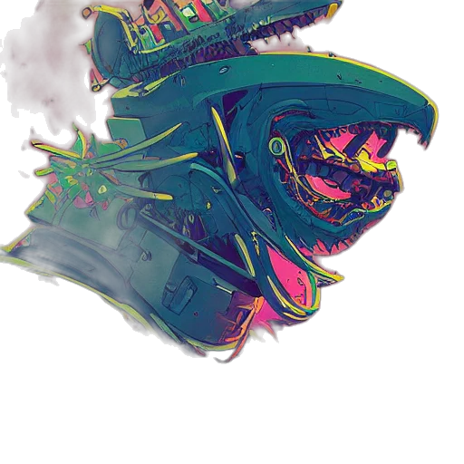 dragon, mask, creature, weapon transparent PNG cut-out