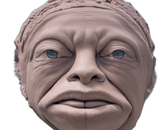 face, mask, creature, 3d render transparent PNG cut-out