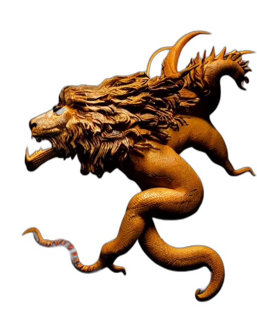 dragon, staff, creature, animal transparent PNG cut-out