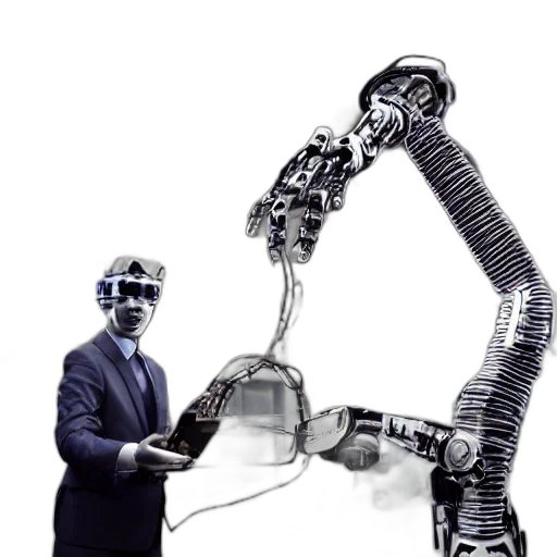 robot, staff, cyberpunk, concept art transparent PNG cut-out
